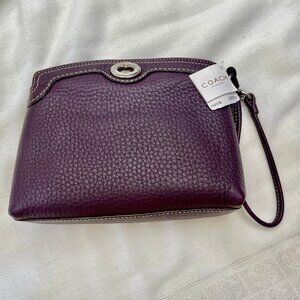Vintage (2005) Chunky Coast Wristlet -NWT- Eggplant Purple Calfskin